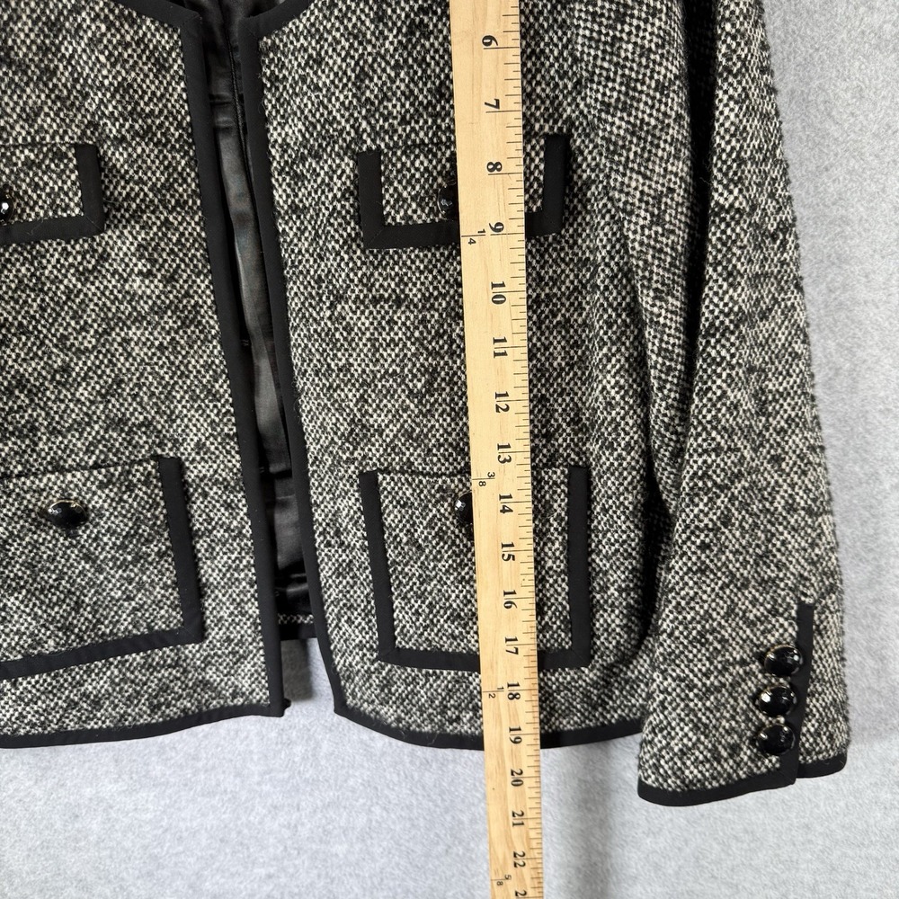 Kate Spade Ella Wool Tweed Cropped 3/4 Sleeve Jewel Preppy Blazer Suit Size 6 - Picture 7 of 14